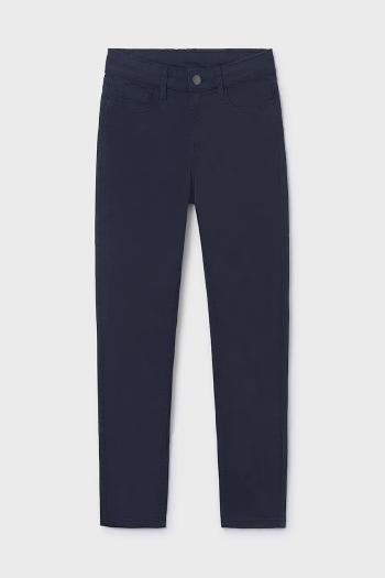Detské nohavice Mayoral slim fit basic tmavomodrá farba, jednofarebné, 520