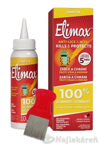 ELIMAX šampón proti všiam a hnidám s hrebeňom 100ml