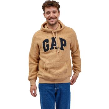 GAP V-GAP SHERPA PO HOOD Férfi pulóver, barna, méret