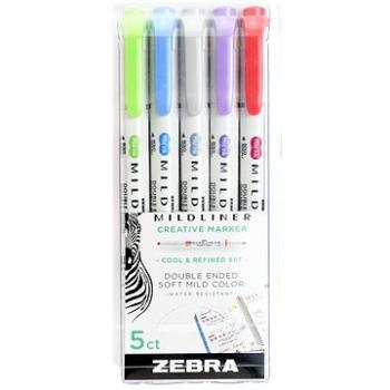 ZEBRA Mildliner Cool and Refined obojstranný – sada 5 ks (78205)