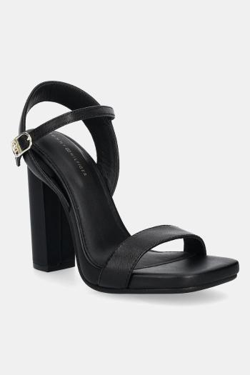 Kožené sandále Tommy Hilfiger HIGH HEEL LEATHER SANDAL čierna farba, FW0FW08534