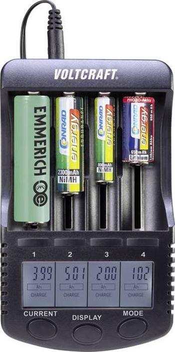 Elem töltő Voltcraft CC-2 NiMH, NiCd, Li-Ion AA, AAA, kis monó, Sub-C