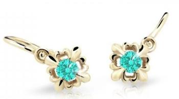 Cutie Jewellery Roztomilé detské náušnice zo žltého zlata C2212-10-X-1 svetlo zelená