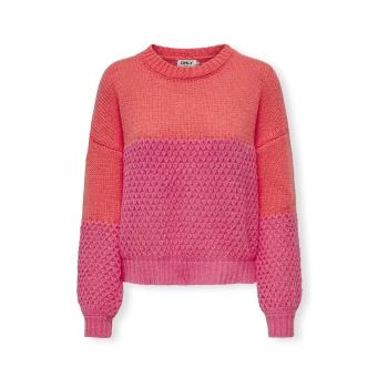 Only  Rose Life Knit - Spice Coral/Camelia Rose  Svetre Ružová