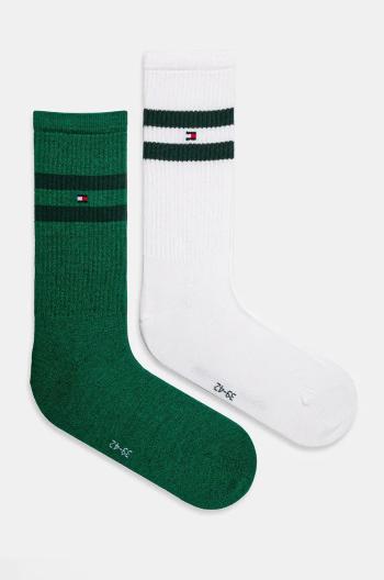 Ponožky Tommy Hilfiger 2-pak pánske, zelená farba, 701229841