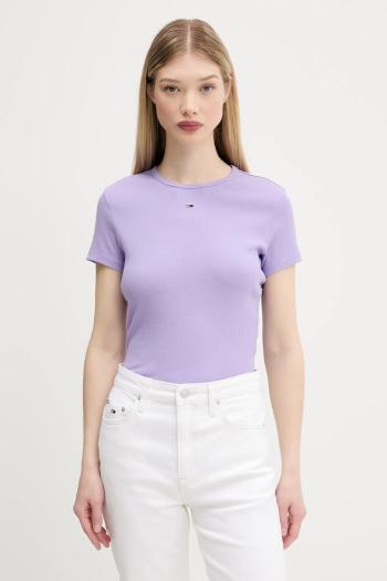 Tričko Tommy Jeans dámske, šedá farba, DW0DW17383