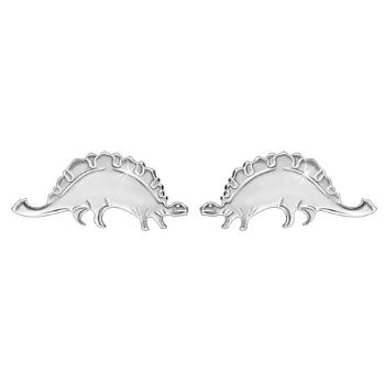Strieborné náušnice 925 - ligotavý dinosaurus - stegosaurus, puzetové zapínanie