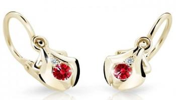 Cutie Jewellery Zlaté detské náušnice C2224-10-X-1 červená