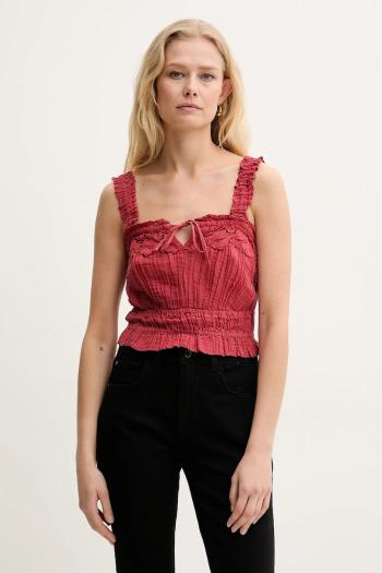 Blúzka Guess REYA dámska, červená farba, s nášivkou, W5GH0U WE340