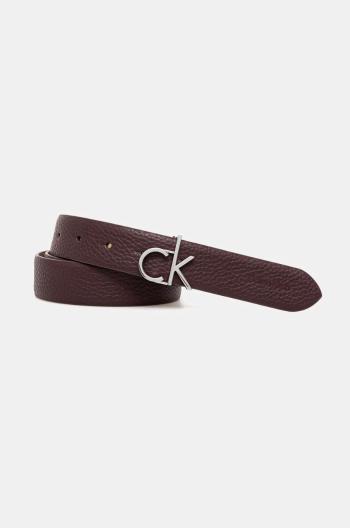 Kožený opasok Calvin Klein dámsky, bordová farba, K60K613073