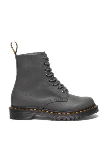 Kožené workery Dr. Martens 1460 Pascal dámske, šedá farba, na plochom podpätku, DM31693029