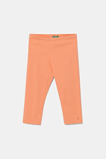 Detské legíny United Colors of Benetton oranžová farba, jednofarebné, 3MT1CF02J