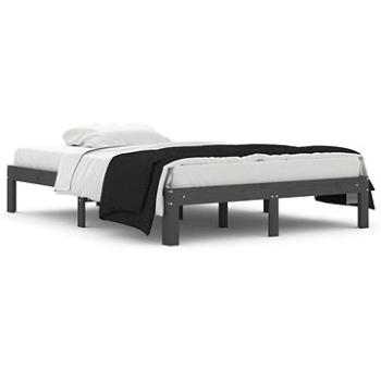 Rám postele sivý masívne drevo 135 × 190 cm Double, 810342