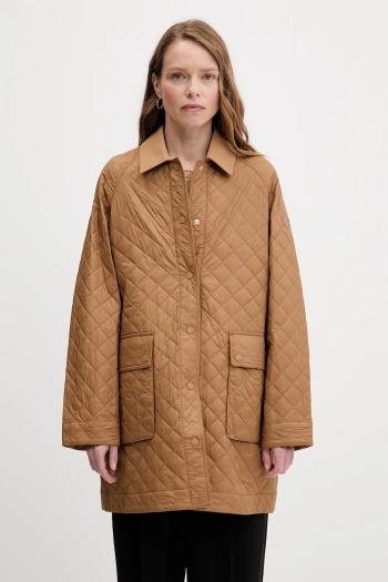Bunda Tommy Hilfiger hnedá farba, prechodná, WW0WW46448