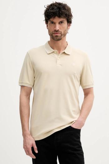 Polo tričko Marc O'Polo pánske, béžová farba, jednofarebná, 536214753186