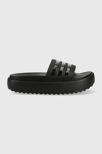 Šľapky adidas  Adilette Platform dámske, čierna farba, na platforme, HQ6179