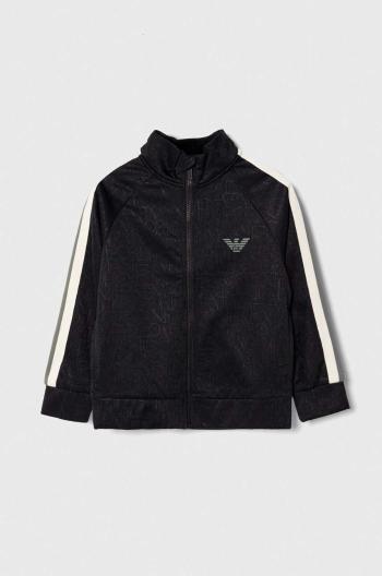 Detská mikina Emporio Armani tmavomodrá farba, vzorovaná