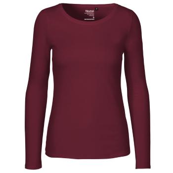 Neutral Dámske tričko s dlhým rukávom z organickej Fairtrade bavlny - Bordeaux | XL