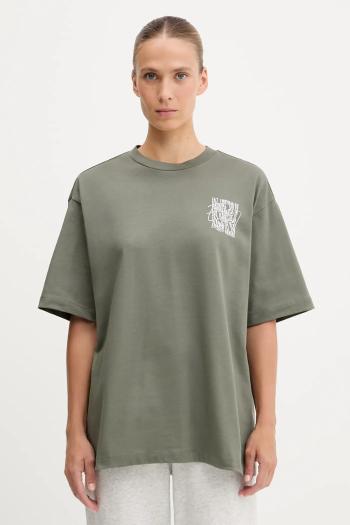 Bavlnené tričko EA7 Emporio Armani dámske, zelená farba, AF12957.7W000726