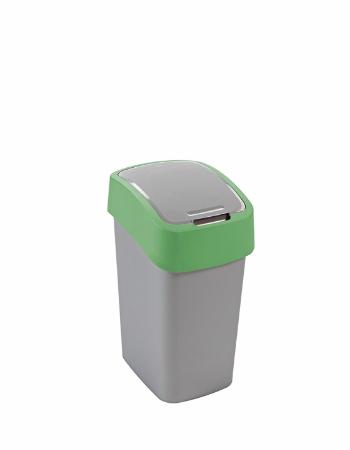 CURVER Odpadkový kôš FLIP BIN 9l | strieborná / zelená