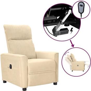 Elektrické polohovacie kreslo krémové textil, 3098886
