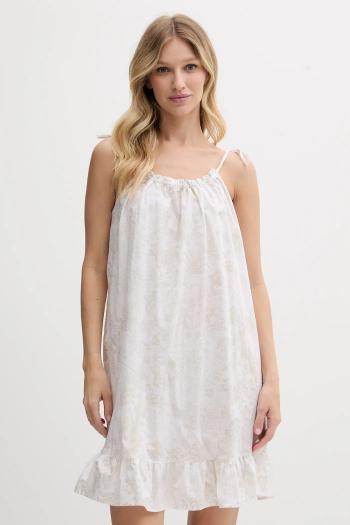 Bavlnená nočná košeľa Lauren Ralph Lauren béžová farba, bavlnená, ILN22426