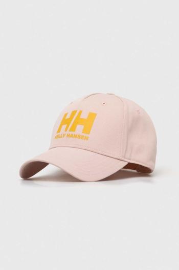 Bavlnená šiltovka Helly Hansen HH Ball Cap 67434 001 ružová farba, s potlačou, 67434