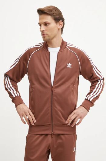 Mikina adidas Originals Adicolor Classics SST Tracktop pánska, hnedá farba, vzorovaná, IY9855