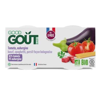 GOOD GOÛT BIO Špagety s baklažánom a hovädzím mäsom 2 x 190 g