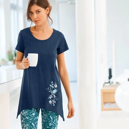 Asymetrické tričko s krátkymi rukávmi, námornícky modré