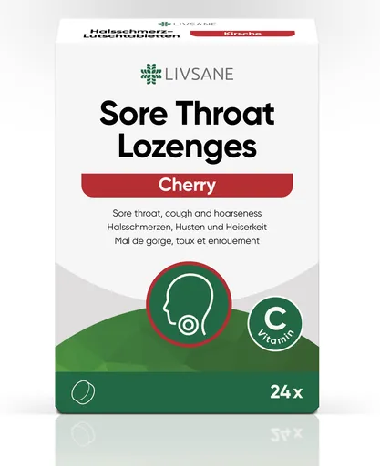Livsane Pastilky proti bolesti hrdla čerešňa 24 pastiliek