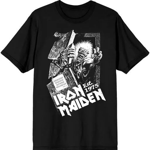 Iron Maiden tričko Est. 1975 No Prayer Grave Čierna S