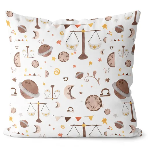 Vankúš Znamenie Watercolor – Váhy (23.9. - 22.10.) (Velikost: 40 x 40 cm)