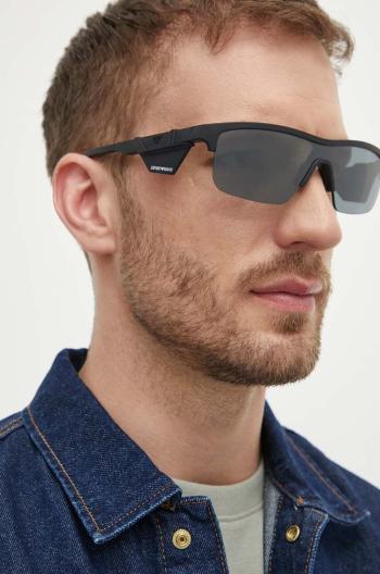 Slnečné okuliare Emporio Armani pánske, čierna farba
