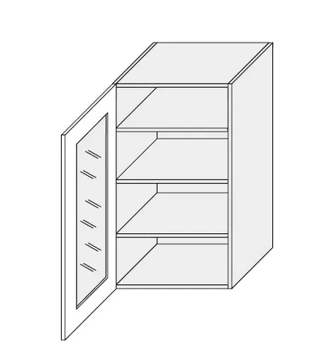 ArtExt Vrchná kuchynská skrinka Napoli W4S/60 POVRCHOVÁ ÚPRAVA DVIEROK: LESK, FAREBNÉ PREVEDENIE KORPUSU: GREY
