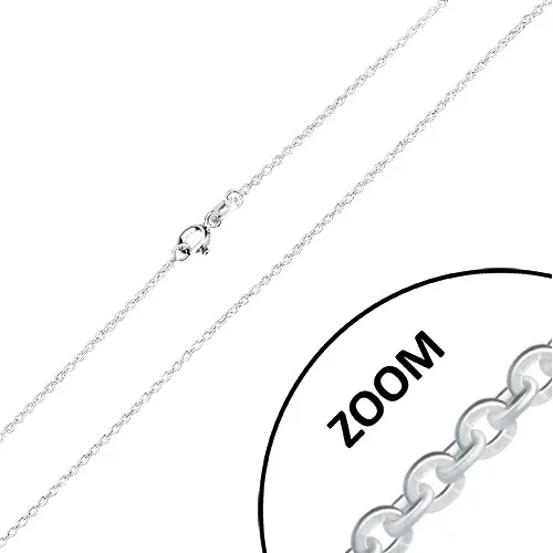 Strieborná retiazka 925 - ploché okrúhle očká, kolmé napájanie, 1,4 mm