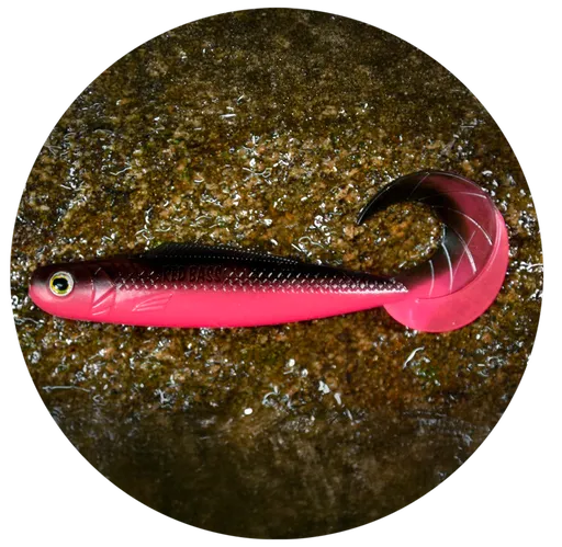 Redbass gumová nástraha twister kixter black/signal pink uv color - l 100 mm