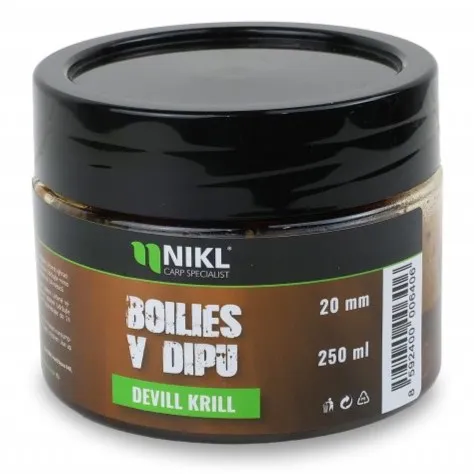 Nikl boilies v dipe devill krill 250 g - 24 mm