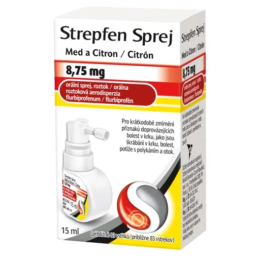 STREPFEN Sprej 8,75 mg orálna roztoková aerodisperzia 15 ml