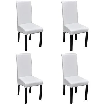 Jedálenské stoličky 4 ks biele umelá koža (241729)