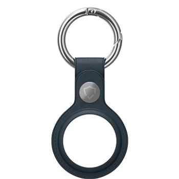 AlzaGuard Genuine Leather Keychain na Airtag modrá (AGD-AKL002L)