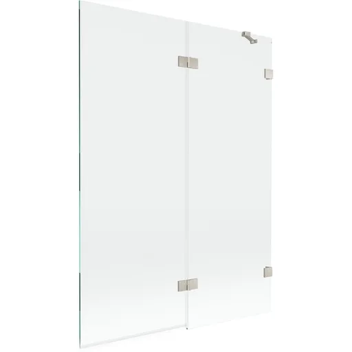 MEXEN/S - Lunar vaňová zástena 2-krídlová pravá 130 x 150, transparent, nikel kartáčovaný 897-130-100-97-00-P