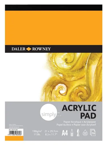 D&R SIMPLY - Skicár na akryl A4 (16 listov)