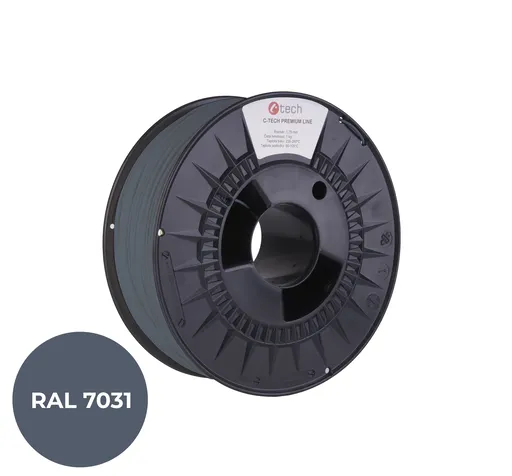 C-Tech 3DF-P-PLA1.75-7031 3D filament, PREMIUM LINE, PLA, sivomodrá, RAL7031, 1,75mm, 1kg