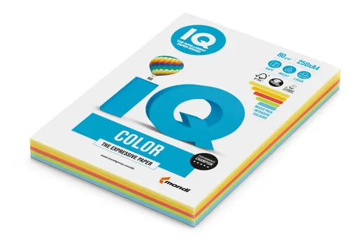 Papier xerografický IQ A4/80g mix 5x50 listov intenzívnej farby