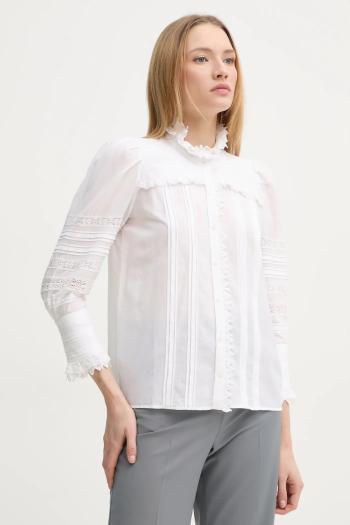 Košeľa ZADIG&VOLTAIRE dámska, béžová farba, regular, so stojačikom, WWSH00515
