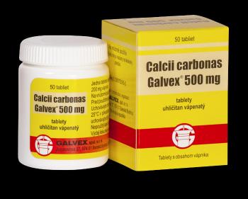 Calcii Carbonici 500 mg tbl. Galvex Kalciové tablety 500 mg Galvex tbl.50 x 500 mg