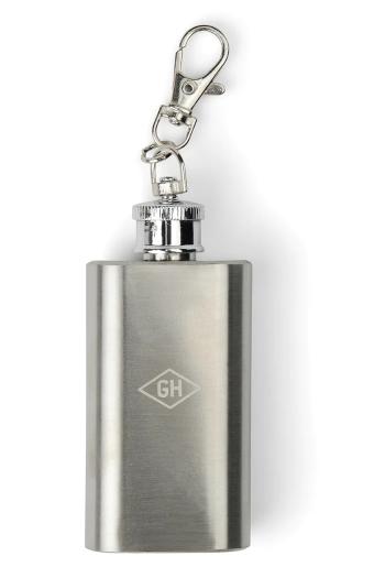 Kľúčenka s ploskačkou Gentlemen's Hardware Mini Hip Flask 28 ml šedá farba
