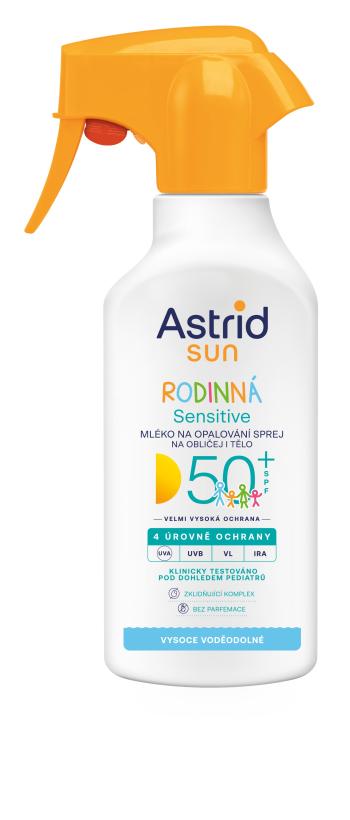 Astrid Rodinné mlieko na opaľovanie v spreji Sensitive SPF 50+ 270 ml