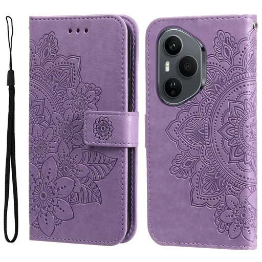 ART MANDALA Peňaženkový obal pre Honor 400 Pro 5G fialový